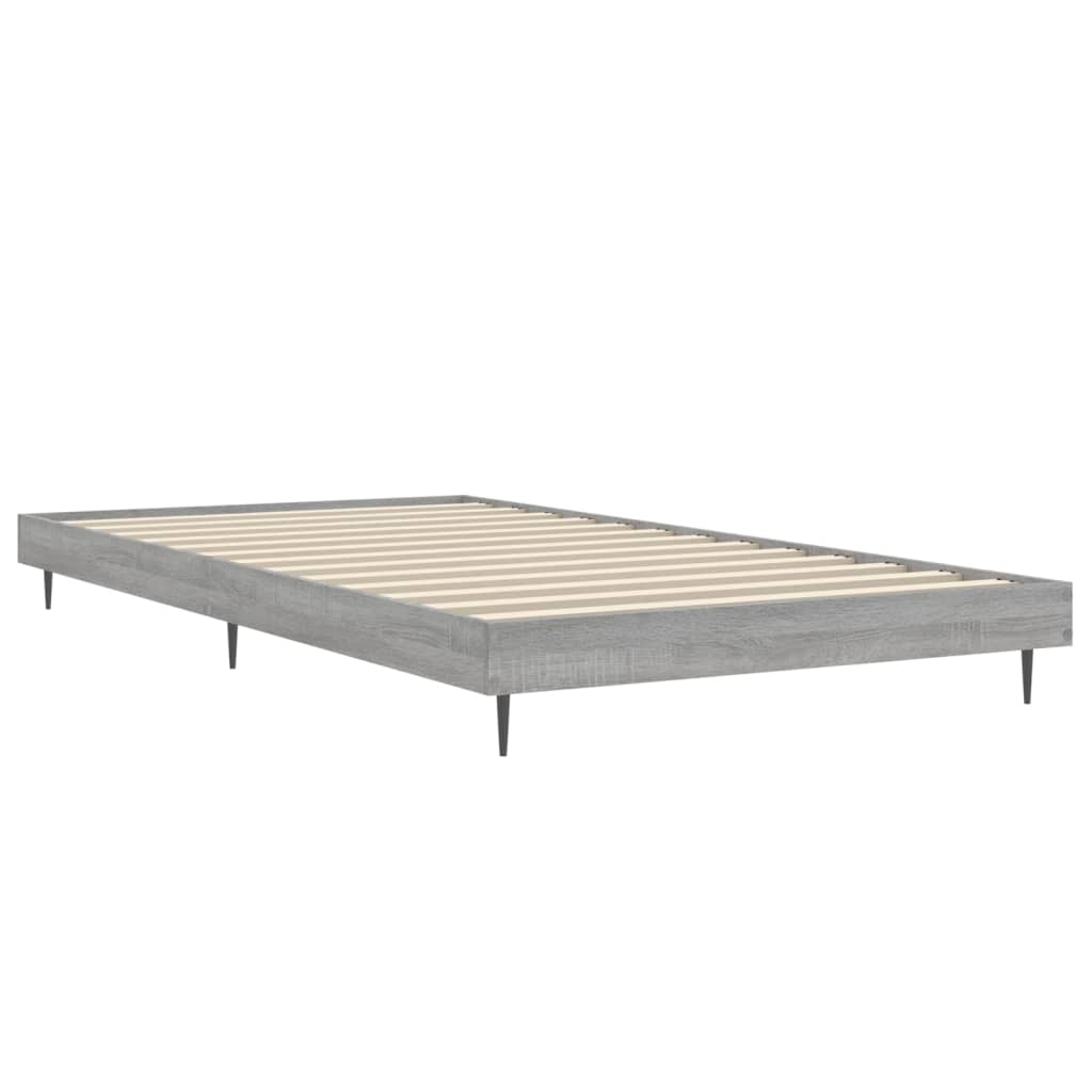Bedframe Bewerkt Hout Eikenkleurig Grijs Sonoma 90 x 200 cm