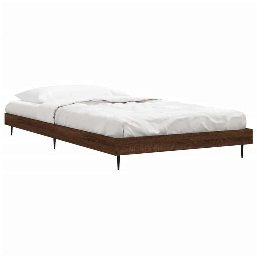 Bedframe Bewerkt Hout Bruin Eikenkleur 90 x 200 cm