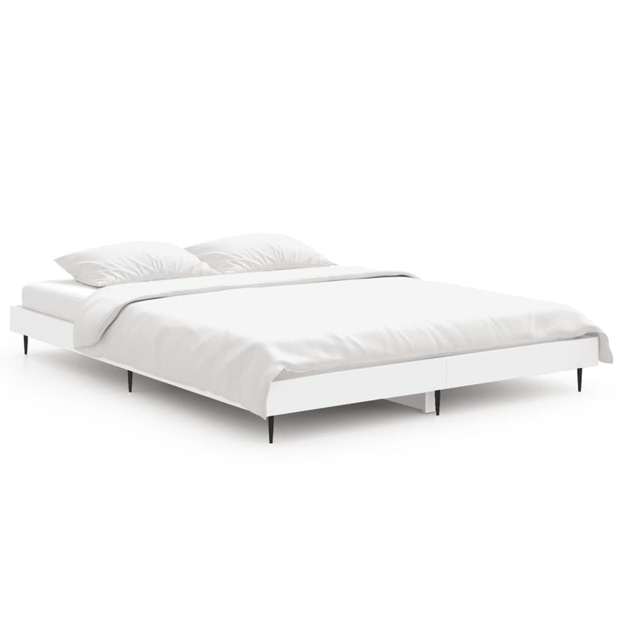 Bedframe Led Massief Hout Wit 140 x 190 cm
