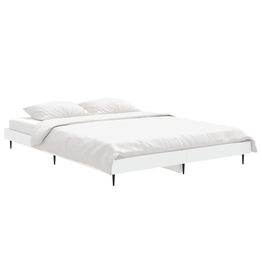 Bedframe Led Massief Hout Wit 140 x 190 cm
