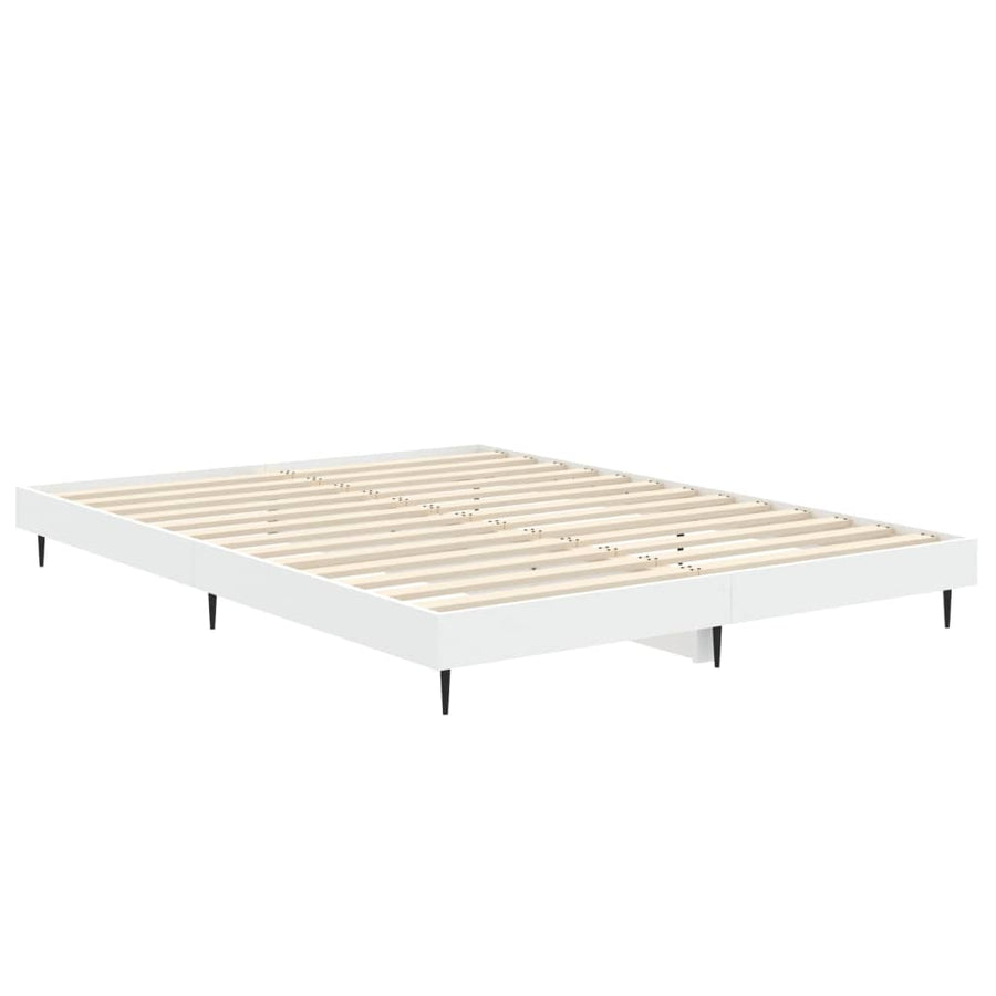 Bedframe Led Massief Hout Wit 140 x 190 cm
