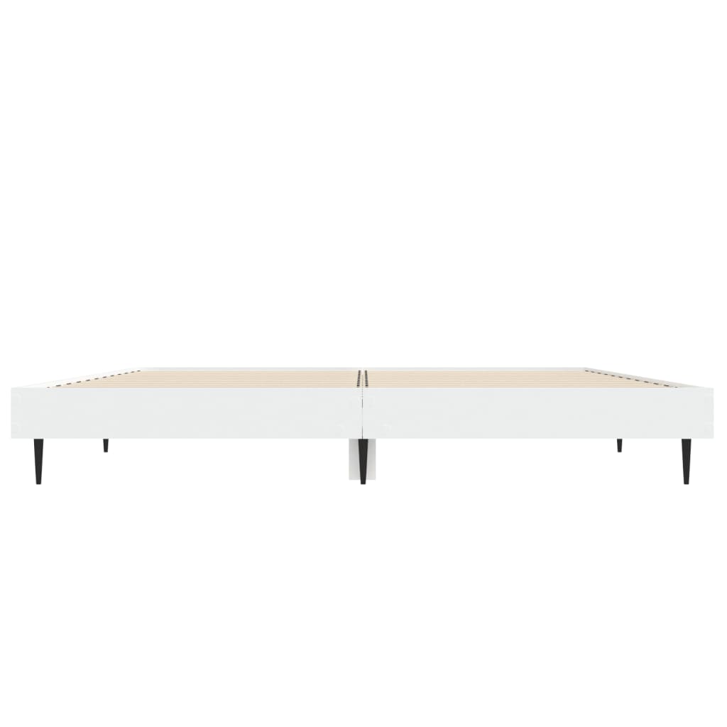 Bedframe Led Massief Hout Wit 140 x 190 cm