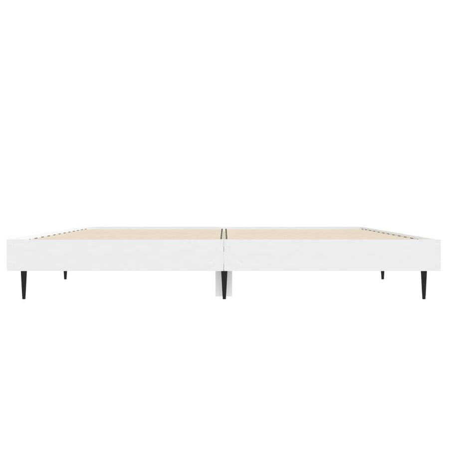 Bedframe Led Massief Hout Wit 140 x 190 cm