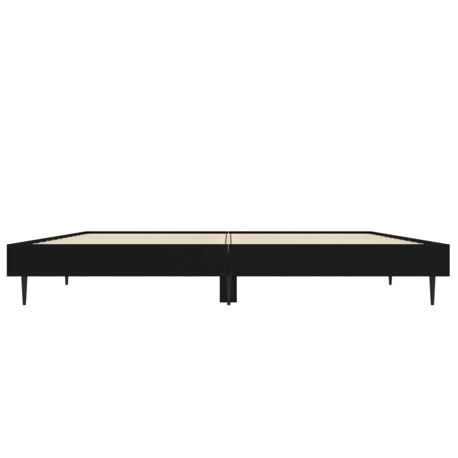 Bedframe Led Massief Hout Zwart 140 x 190 cm