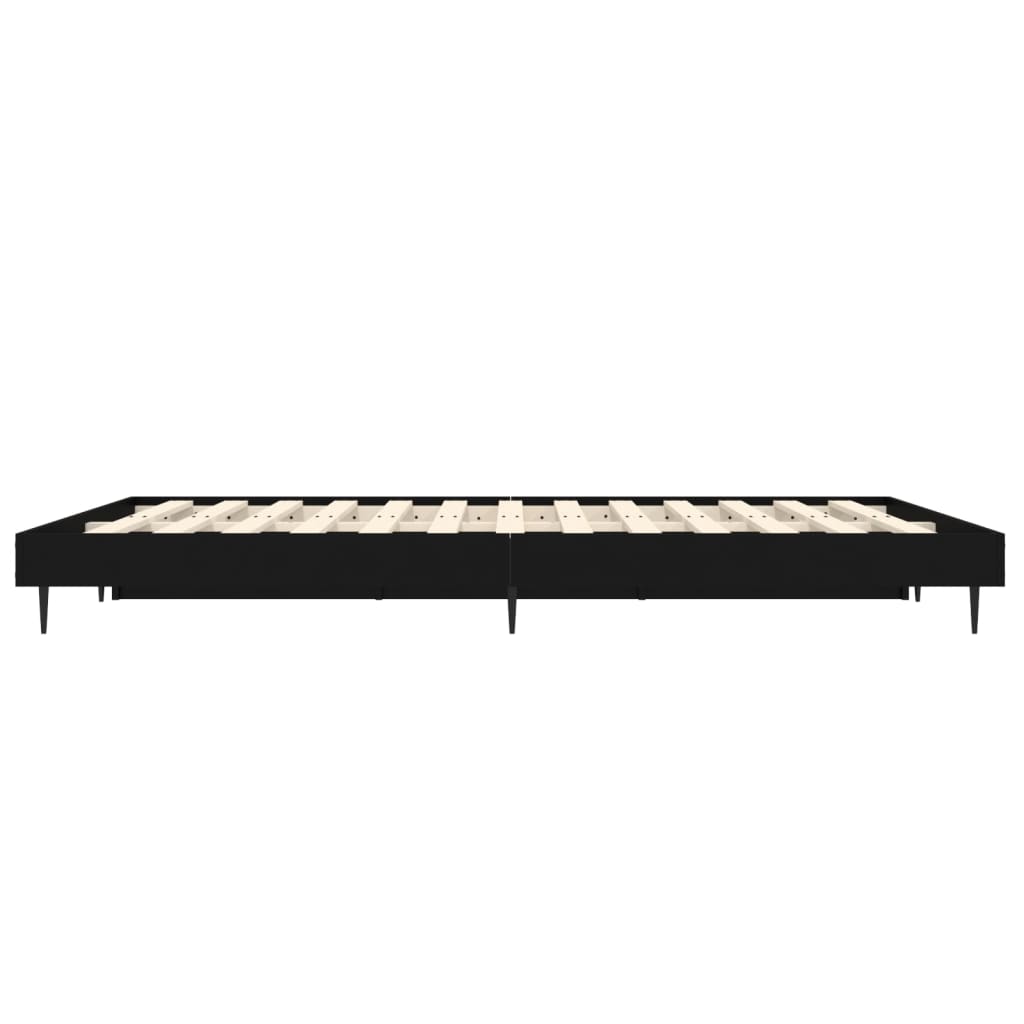 Bedframe Led Massief Hout Zwart 140 x 190 cm