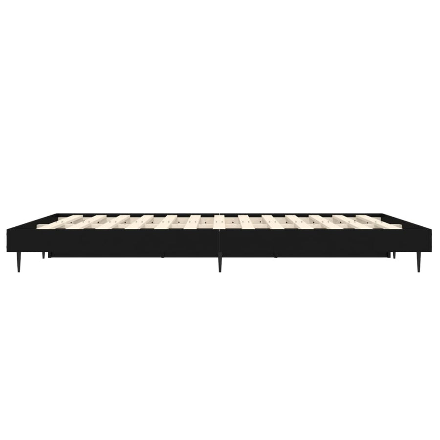 Bedframe Led Massief Hout Zwart 140 x 190 cm