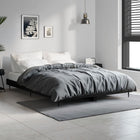Bedframe massief hout zwart 140x190 cm LED