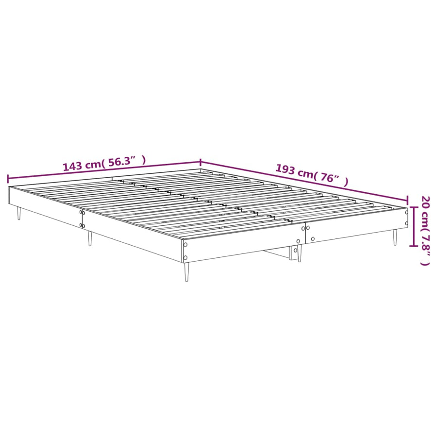 Bedframe Bewerkt Hout Hoogglans Wit 140 x 190 cm