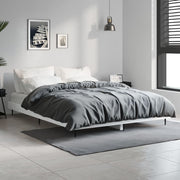Bedframe 140x190 cm bewerkt hout hoogglans wit