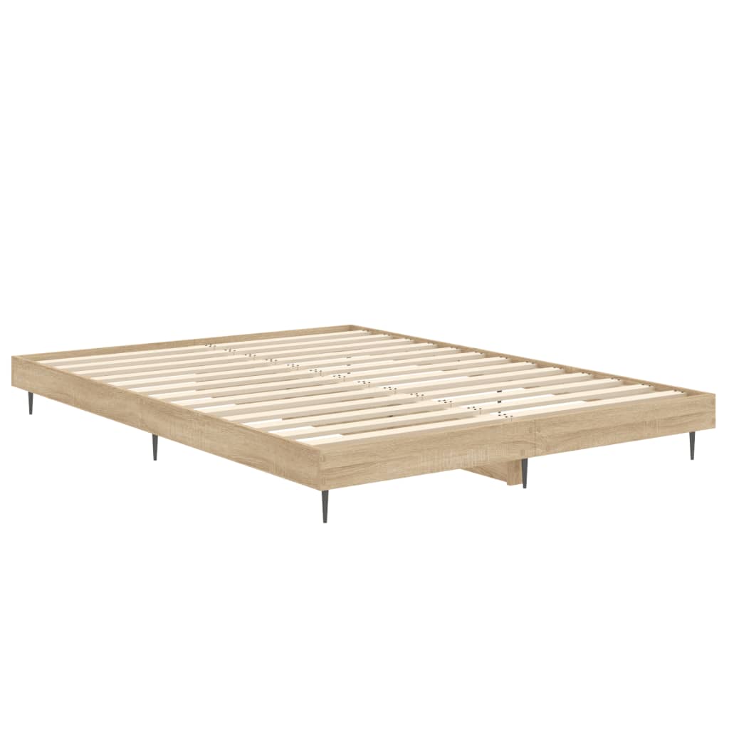 Bedframe Bewerkt Hout Kleurig 90X190 Cm Sonoma Eiken 140 x 190 cm