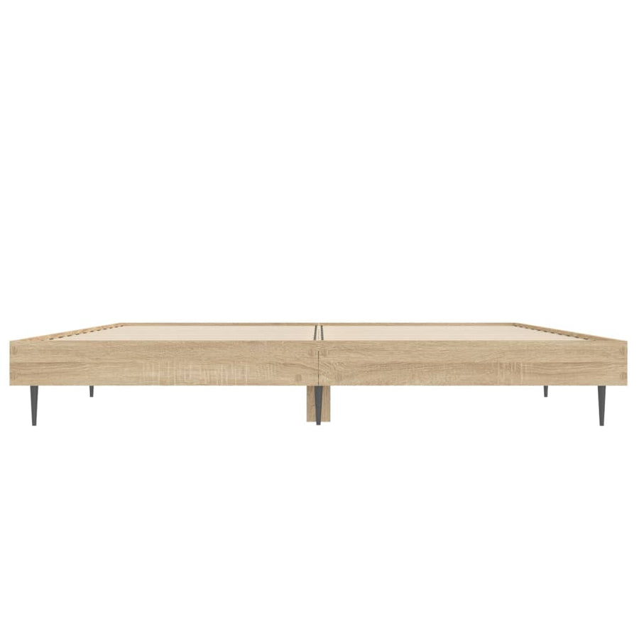 Bedframe Bewerkt Hout Kleurig 90X190 Cm Sonoma Eiken 140 x 190 cm