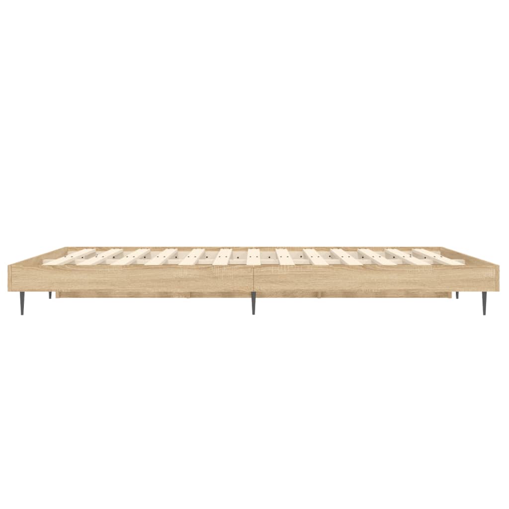Bedframe Bewerkt Hout Kleurig 90X190 Cm Sonoma Eiken 140 x 190 cm