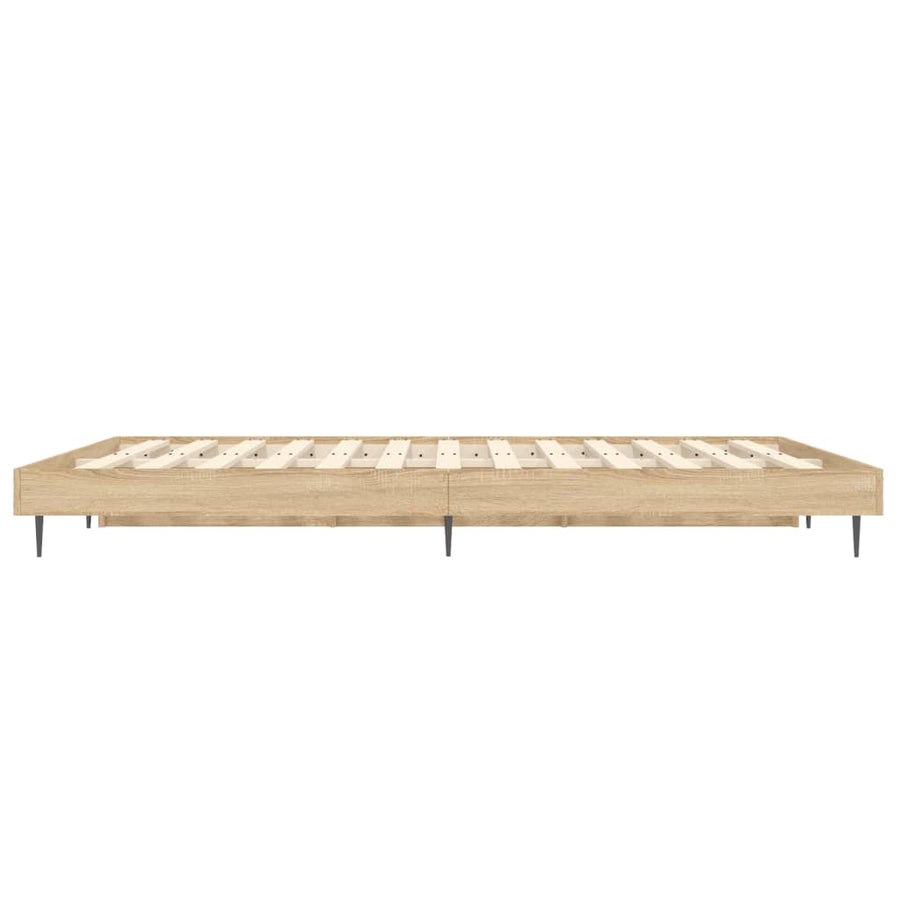 Bedframe Bewerkt Hout Kleurig 90X190 Cm Sonoma Eiken 140 x 190 cm