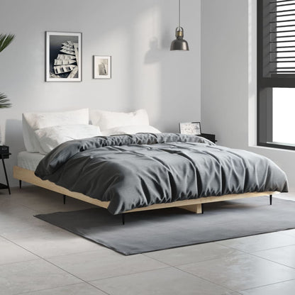Bedframe Bewerkt Hout Kleurig 90X190 Cm Sonoma Eiken 140 x 190 cm