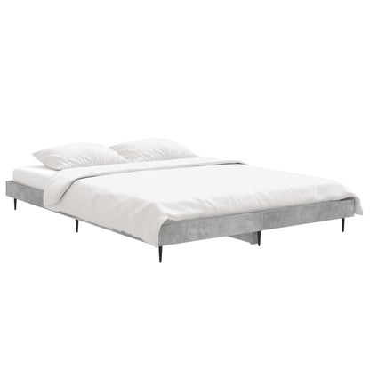 Bedframe Bewerkt Hout Betongrijs 140 x 190 cm