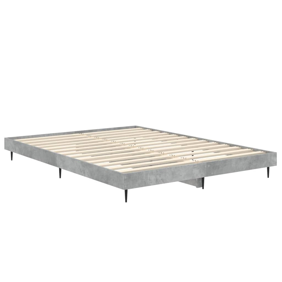 Bedframe Bewerkt Hout Betongrijs 140 x 190 cm