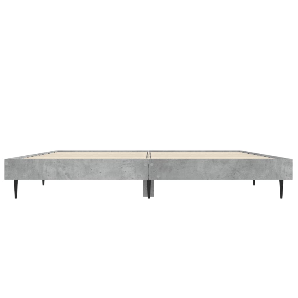 Bedframe Bewerkt Hout Betongrijs 140 x 190 cm