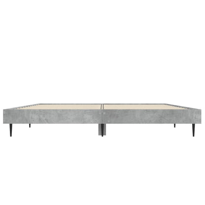 Bedframe Bewerkt Hout Betongrijs 140 x 190 cm
