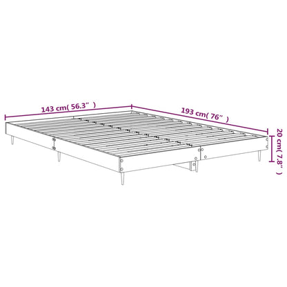 Bedframe Bewerkt Hout Betongrijs 140 x 190 cm