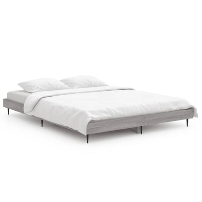 Bedframe Bewerkt Hout Eikenkleurig Grijs Sonoma 140 x 190 cm