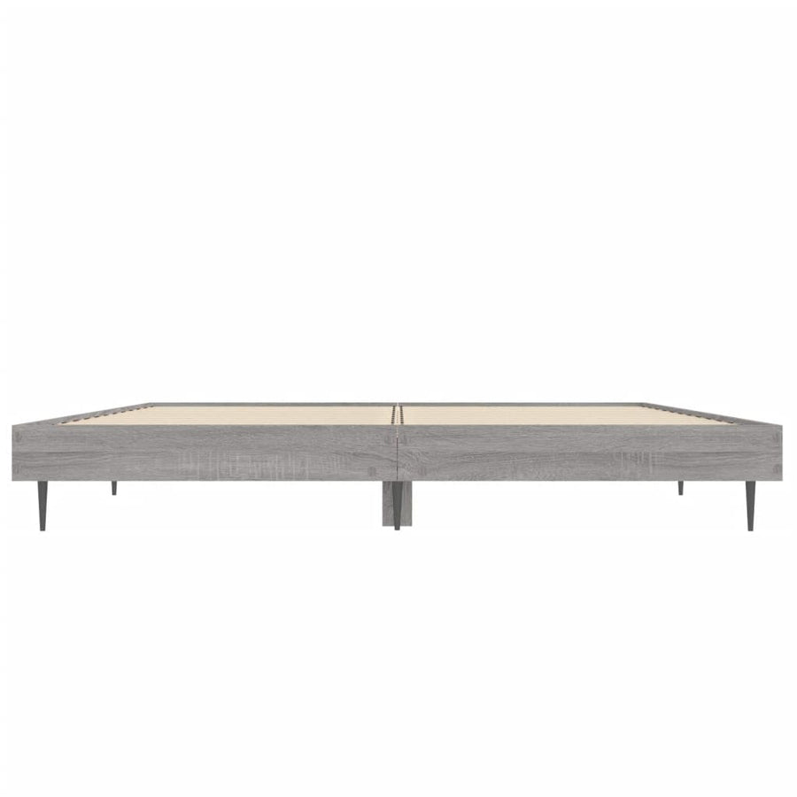 Bedframe Bewerkt Hout Eikenkleurig Grijs Sonoma 140 x 190 cm