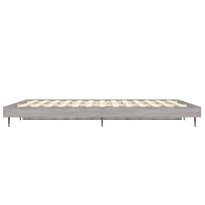 Bedframe Bewerkt Hout Eikenkleurig Grijs Sonoma 140 x 190 cm