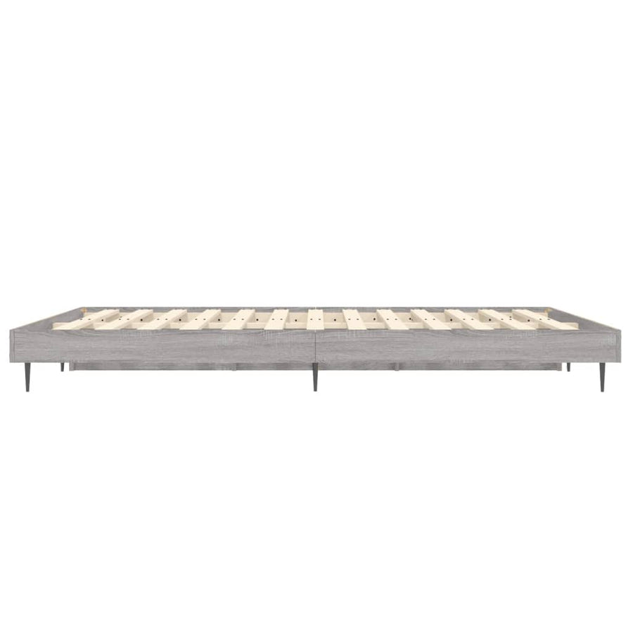 Bedframe Bewerkt Hout Eikenkleurig Grijs Sonoma 140 x 190 cm