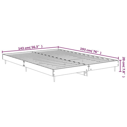 Bedframe Bewerkt Hout Eikenkleurig Grijs Sonoma 140 x 190 cm