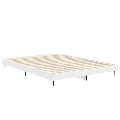 Bedframe Bewerkt Hout Wit 135 x 190 cm