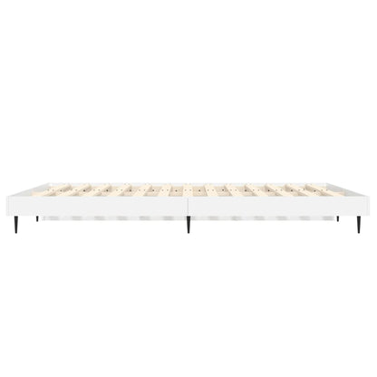 Bedframe Bewerkt Hout Wit 135 x 190 cm