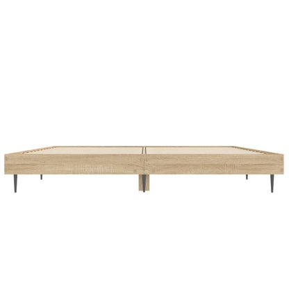 Bedframe Bewerkt Hout Kleurig Sonoma Eiken 135 x 190 cm