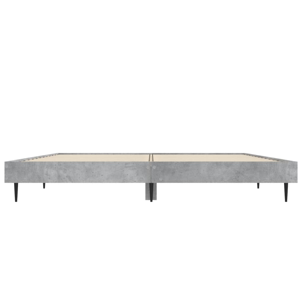 Bedframe Bewerkt Hout Betongrijs 135 x 190 cm