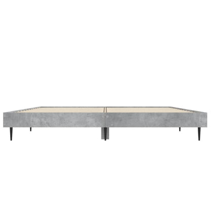 Bedframe Bewerkt Hout Betongrijs 135 x 190 cm