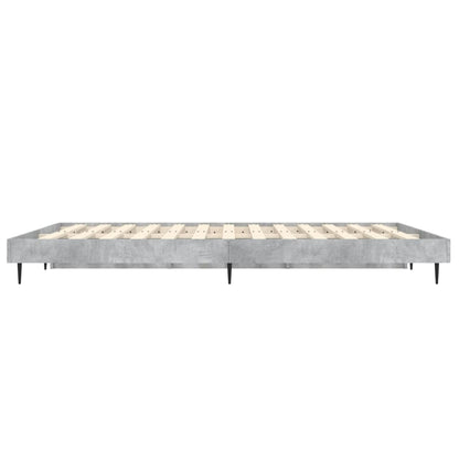 Bedframe Bewerkt Hout Betongrijs 135 x 190 cm