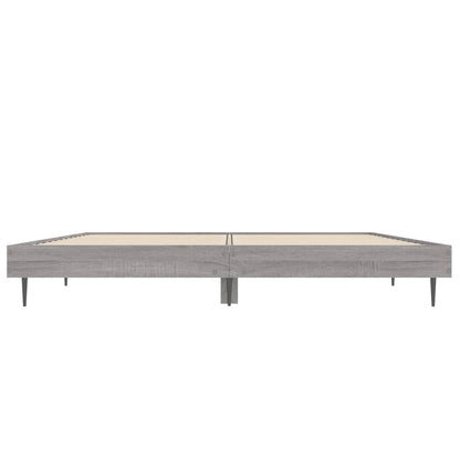Bedframe Bewerkt Hout Eikenkleurig Grijs Sonoma 135 x 190 cm