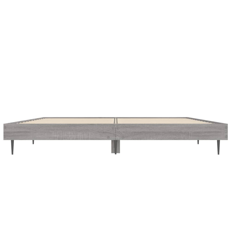 Bedframe Bewerkt Hout Eikenkleurig Grijs Sonoma 135 x 190 cm