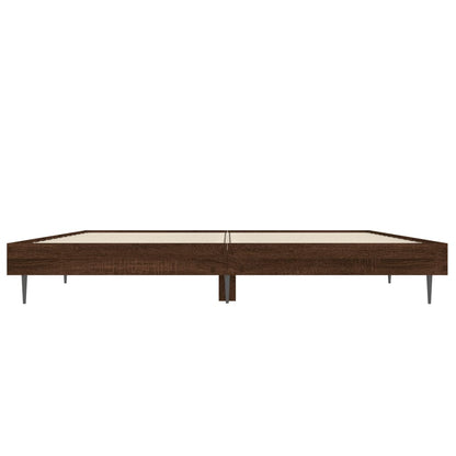 Bedframe Bewerkt Hout Bruin Eikenkleur 135 x 190 cm