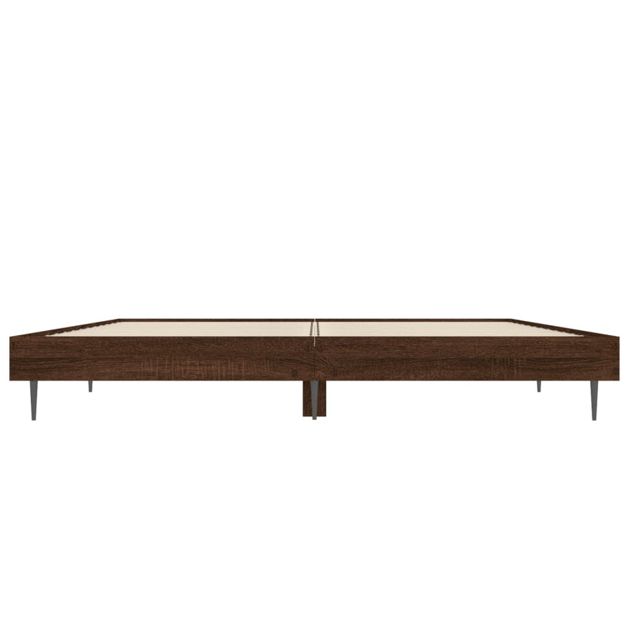 Bedframe Bewerkt Hout Bruin Eikenkleur 135 x 190 cm