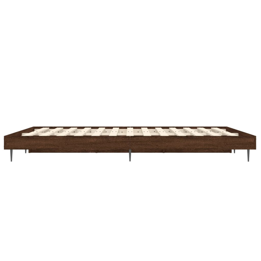 Bedframe Bewerkt Hout Bruin Eikenkleur 135 x 190 cm