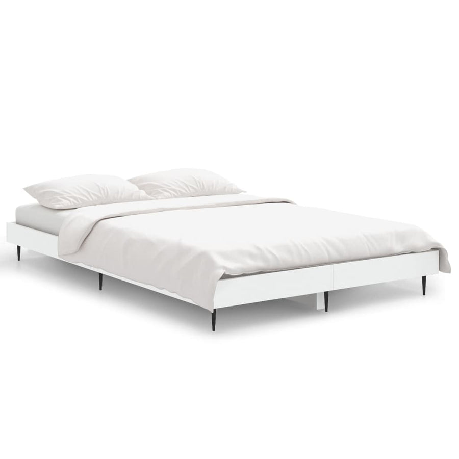 Bedframe Bewerkt Hout Wit 120 x 190 cm