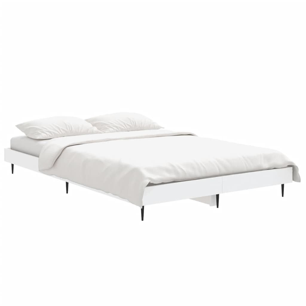 Bedframe Bewerkt Hout Wit 120 x 190 cm