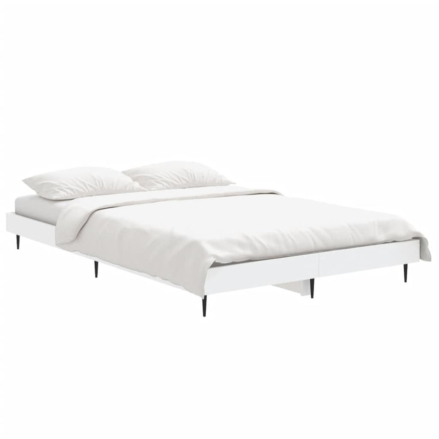 Bedframe Bewerkt Hout Wit 120 x 190 cm