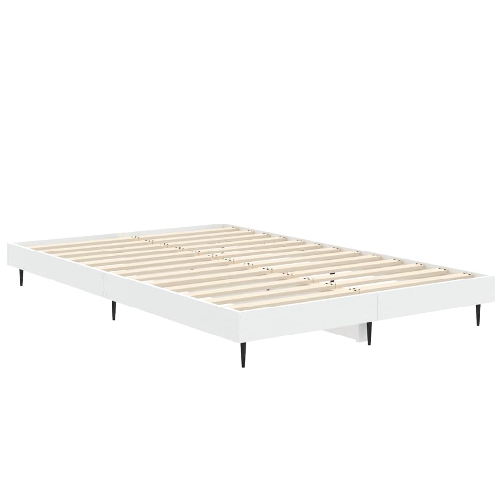 Bedframe Bewerkt Hout Wit 120 x 190 cm