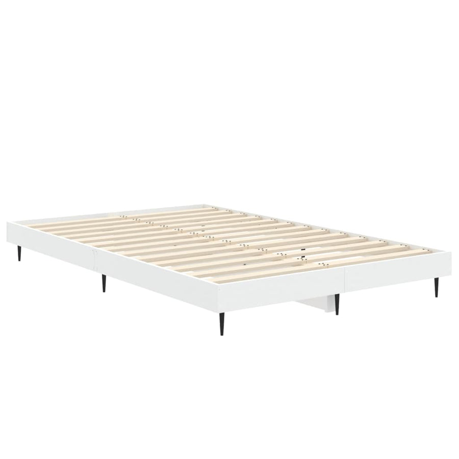 Bedframe Bewerkt Hout Wit 120 x 190 cm