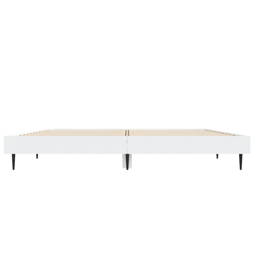 Bedframe Bewerkt Hout Wit 120 x 190 cm