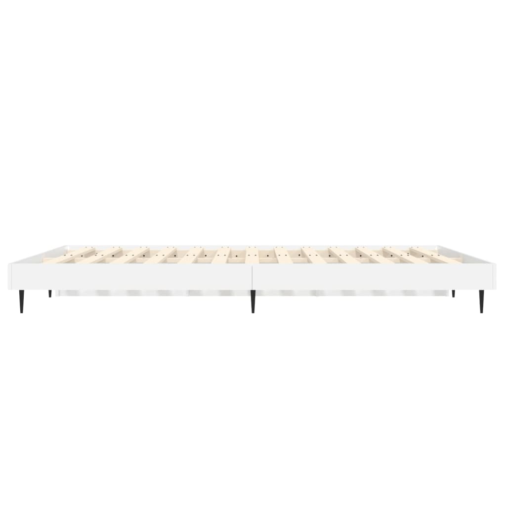 Bedframe Bewerkt Hout Wit 120 x 190 cm