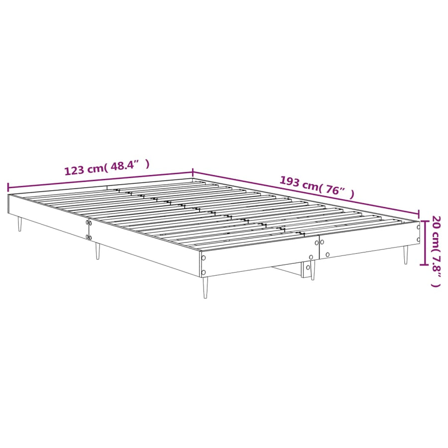 Bedframe Bewerkt Hout Wit 120 x 190 cm