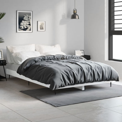 Bedframe Bewerkt Hout Wit 120 x 190 cm