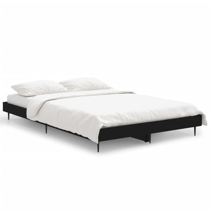 Bedframe Bewerkt Hout Zwart 120 x 190 cm