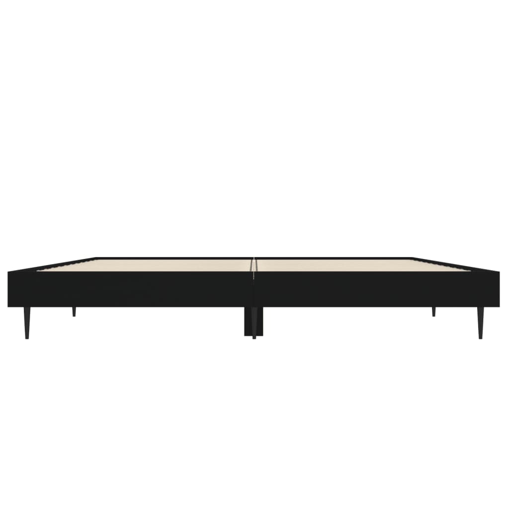 Bedframe Bewerkt Hout Zwart 120 x 190 cm